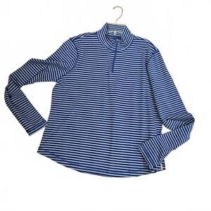 NEW OLD RANCH men's raven 1/4 zip pullover stripe sweatshirt in blue